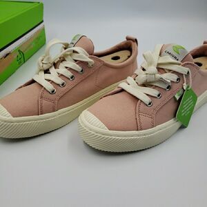 Cariuma Womens Sneaker Shoes Sz 9 Pink Rose Canvas Lace Up Low Top OCA Materials